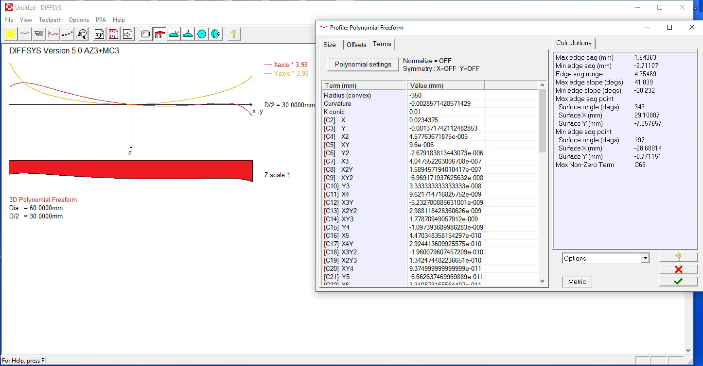 DIFFSYS 3D polynomial example