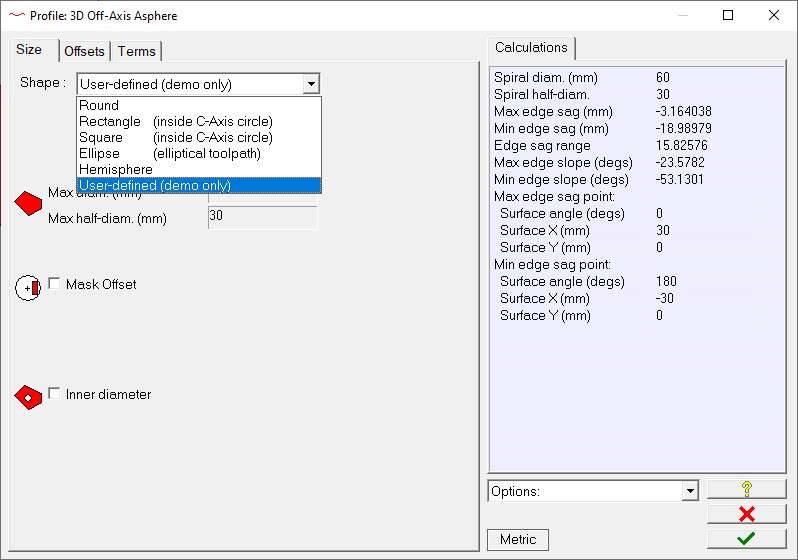 DIFFSYS user shape screen 1