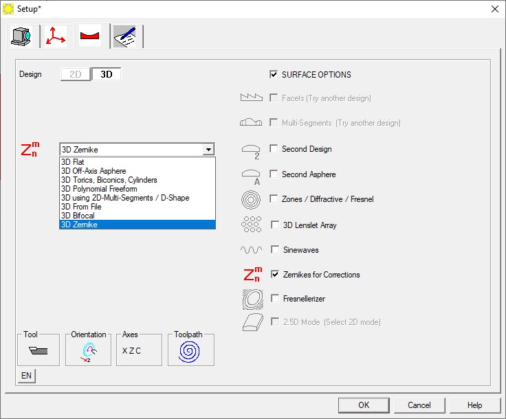 DIFFSYS 3D Zernike screen